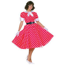 50s Housewife Costume Red With White Polka Dots One Size For Women Easy To Clean Housewife Dress Housewife Costume Retro Vintage Dresses