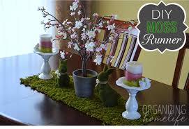 Spring Centerpiece With Diy Moss Table Runner Organizing Homelife Table Runner Diy Spring Centerpiece Moss Table Runner