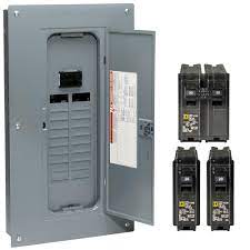 Main breaker is factory installed. Square D Homeline 100 Amp 20 Space 40 Circuit Indoor Main Breaker Plug On Neutral Load Center With Cover Value Pack Hom2040m100pcvp The Home Depot