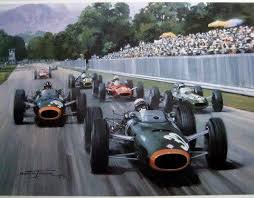Italian Grand Prix 1965 Automotive Artwork Motorsport Art Classic Racing Cars
