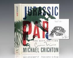 But what we overlook is that there are people who have designed these covers. Jurassic Park Michael Crichton First Edition Signed Steven Spielberg