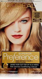 L Oreal Paris Superior Preference Hair Color 8gb Golden Iridescent Blonde The Paris Lumiere Collection By Superior Prefer Hair Color Hair Color Shades Loreal