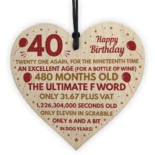 Some are funny, some are thoughtful, some are useful and some have personalized messages. Red Ocean Funny 40th Birthday Gifts For Men Women Wooden Heart Decoration Accessories Birthday Gift For Mum Dad Friend Buy Online In Aruba At Aruba Desertcart Com Productid 114062880