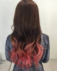 Pink radial hair brush, ionic head jog plastic & rubber handled brushes. Pink Ombre On Black Hair