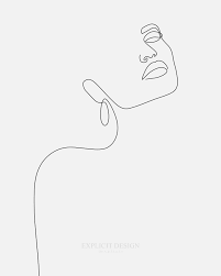 Black And White Face Drawing One Line Pin On Dibujos Para Disenos