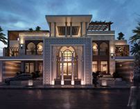 Two floors villa exterior design with biophilic elements, entrance pathway and landscape. Modern Villa Design On Behance