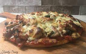 Check spelling or type a new query. Healthy Supreme Pizza On Trader Joe S Cauliflower Pizza Crust Family Savvy