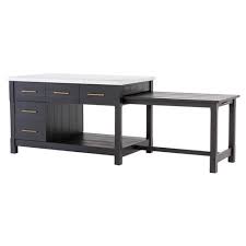Get creative and be unique! Koreen Modern 5 Drawer White Marble Top Extendable Kitchen Island Table 31 D 40 D Kathy Kuo Home