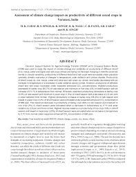 pdf assessment of climate change impact on productivity of