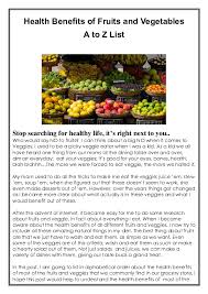 An alphabetical list of magickal herbs. Pdf Health Benefits Of Fruits And Vegetables A To Z List Syed Mehmood Ul Hassan Academia Edu