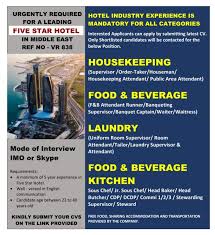 Das kostenlose preisvergleichsportal für 200+ buchungsseiten Hiring For Leading Five Star Hotel In Middle East