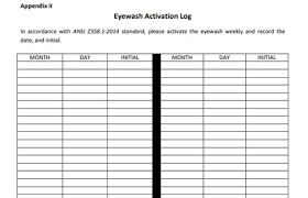 Events and other important activities must be reminded to the parents, especially if their kids are in preschool or if they are too young to remember all the events that they are required to inform their parents. Eyewash Log Sheet Template Printable