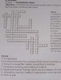 Complete the crossword puzzle below science. Activity 1 Complete The Crossword Puzzle Below Using The Enter Concept That Has Been Previously Brainly Ph