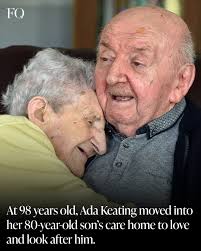 You never stop being a mum” 💛 In 2017, 98-year-old Ada Keating moved into  Moss View Care Home in Liverpool to be near her 80-year-old son, Tom. The  two had always lived