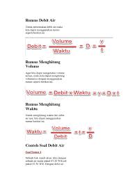 Keterangan rumus q adalah debit air v adalah volume t adalah waktu. Rumus Debit Air