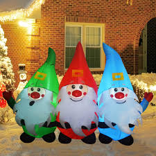 Just plug it in, stake it down, and watch the magic unfold. Buy Goosh 7 Ft Length Christmas Inflatable Outdoor Three Santa Claus Blow Up Yard Decoration Clearance With Led Lights Built In For Holiday Party Xmas Yard Garden Online In Indonesia B08k3ph8p2