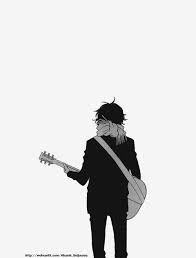 Black And White Anime Boy With Guitar Imagen De Anime Animeboy And Black And White Anime Black And White Comics Anime Music