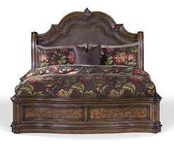 A gorgeous mixed wood four poster king size rice bed from the antiques roadshow collection by pulaski furniture. Pulaski Furniture San Mateo King Microfiber Upholstered Sleigh Bed Royal Furniture Upholstered Beds