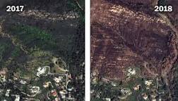 Image of Montecito mudslide map before and after