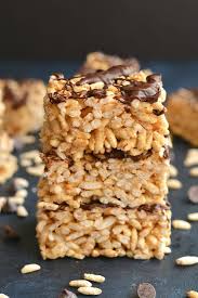 Pour the topping over the peanut butter rice crispy treat base, using a spatula to spread it evenly and smoothly. Healthy Rice Krispie Treats Gf Low Cal Skinny Fitalicious