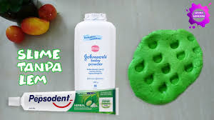 Cara Membuat Slime Tanpa Lem Dari Pepsodent Dan Bedak Youtube
