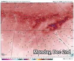 Heads up! We will warm into the 60s starting Sunday and lasting through  Thanksgiving, but another round of colder air is looking highly possible  around December 1st and onward. This next cold