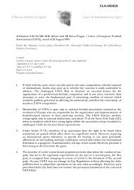 Tribunal Arbitral du Sport Court of Arbitration for Sport CLA-000026