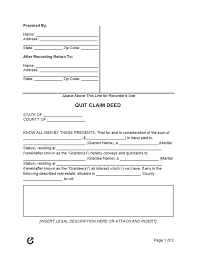 free quit claim deed forms pdf word rtf
