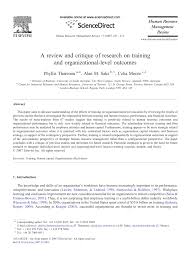 Want more videos about psychology every monday and thursday? Pdf A Review And Critique Of Research On Training And Organization Level Outcomes