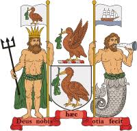 Famous english architectural landmarks symbol. Liverpool England Coat Of Arms Vector Image