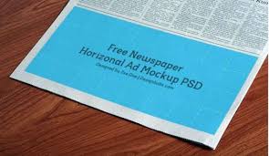 Horizontal Newspaper Ad Mockup Free Mockup Mockup Psd Mockup Free Psd