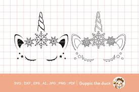 Download Unicorn Snowflake Svg And Clipart Graphic By Guppic The Duck Creative Fabrica