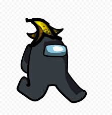 Download Hd Black Among Us Character Walking With Banana Hat Png Citypng