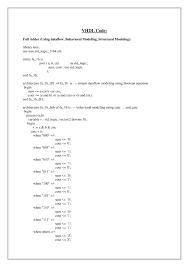 // fpga4student.com // fpga projects, vhdl projects, verilog projects // verilog code for full adder // structural code for full adder module full_adder_structural_verilog( input x1, x2, cin, output s, cout ); Vhdl And Verilog Hdl Lab Manual Notes