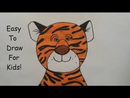 This is a cute tiger head, a big round face, small round ears, two pointed little teeth on the mouth, really a cute little guy. How To Draw A Tiger Step By Step For Kids Youtube