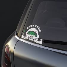 Download Baby Yoda On Board Sticker From The New Mandalorian Show Nerdecal