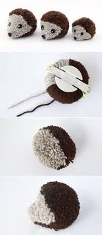 Comment Faire Des Herissons En Pompons Creations Artisanales En Tricot Craft Pompon Diy