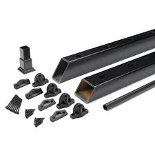 Avoid competitor hollow posts that are designed for glass infill. Trex 6 Ft X 36 In Black Enhance Rail And Round Aluminum Baluster Stair Kit Bkrd0636senkhd The Home Depot