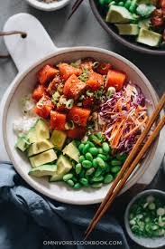 It's a bowl exploding with color and freshness, light and bright with enough substance to keep me feeling a+ throughout the this is a lovely recipe! Salmon Poke Bowl Omnivore S Cookbook