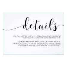 Simple Minimalist Calligraphy Wedding Details Card Black And White Gifts Uniqu Wedding Details Card Typography Wedding Invitations Simple Wedding Invitations
