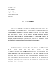 Juvenile Crime Essay