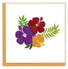 It's really easy to follow and the materials are just so simple. Handcrafted Hibiscus Greeting Card Quilling Card