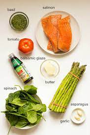 Add the pasta and asparagus to the skillet and toss to coat in the sauce. Baked Balsamic Salmon With Asparagus Little Broken