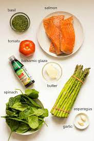 Cook the asparagus until bright green. Baked Balsamic Salmon With Asparagus Little Broken