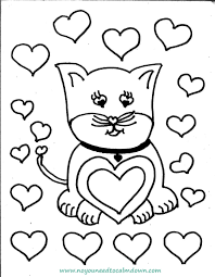 Free printable valentines day coloring pages: Cute Cat Valentine S Day Coloring Page Free Printable No You Need To Calm Down Valentines Day Coloring Page Valentine Coloring Valentines Day Coloring