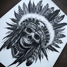 Want to see the world's best indian skull tattoo designs? Tattoo Skull With Feather Headdress Novocom Top