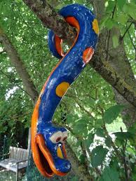 Ceramic Tree Snake For Hanging Frostproof Unique Blue Garden Decoration Garten Deko Keramik Topferarbeiten