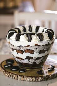 On top of the oreo fluff add a layer of chocolate cheesecake filling, using about 3 spoonfuls, then use the spoon to smooth the cheesecake . Omg Chocolate Oreo Cheesecake Brownie Trifle The Baking Chocolatess