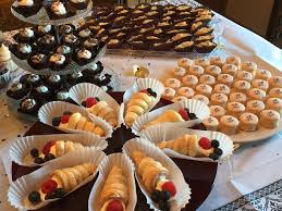 Baklava Petit Fours Triple Chocolate Mousse Bites And Fresh Berry Cream Horns Chocolate Mousse Bites French Desserts Cream Horns