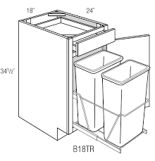 Since we don't have the floor space, we've been using a rollout drawer of a base cabinet to store our trash and recycling bins. B18tr Double Trash Bin Base Cabinet Plymouth Rta Kitchen Cabinet